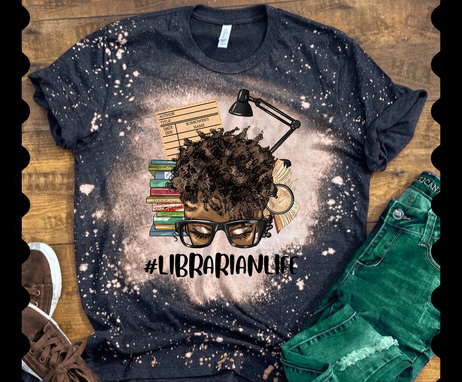 Afro Short Hair Messy Bun Librarian Life Png Sublimation - Etsy