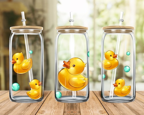 Rubber Duck and Bubbles Libbey Cup Png Sublimation Design 16oz