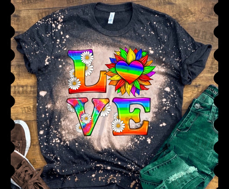 Love and Sunflower Png Sublimation Design Lgbtq Png Tie Dye - Etsy