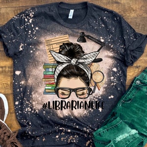 Messy Bun Librarian Life Png Sublimation Design Librarian - Etsy