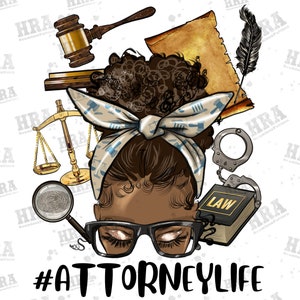 Afro Messy Bun Attorney Life Png Sublimation Design, Black Woman Png, Black Attorney Png, Messy Bun Attorney Png, Attorney Life Png Download