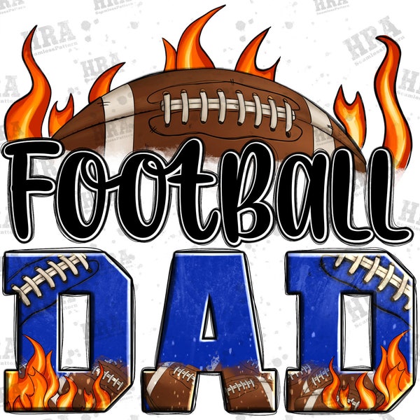 Football Dad royal blue png sublimation design download, Football png, American Football png, Father's Day png, sublimate designs download