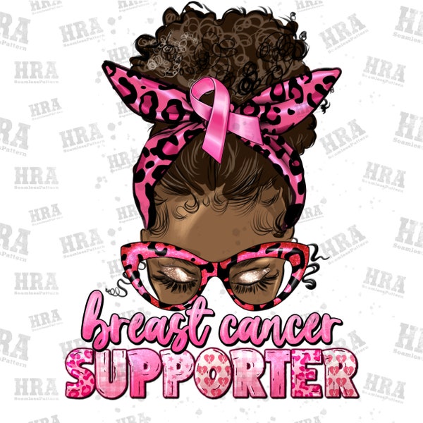 Breast Cancer supporter afro messy bun png, Cancer Awareness png, black woman png, pink ribbon png, sublimate designs download