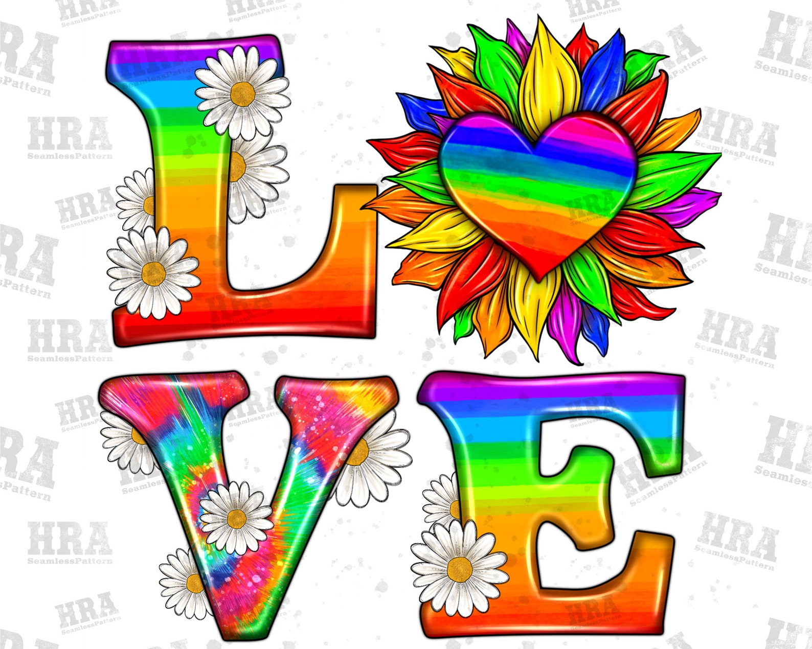 Love and Sunflower Png Sublimation Design Lgbtq Png Tie Dye - Etsy