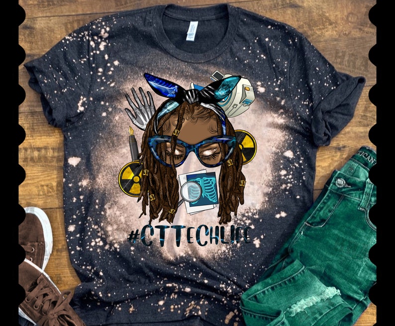 Locs Messy Bun Ct Tech Life Png Sublimation Design Computed - Etsy