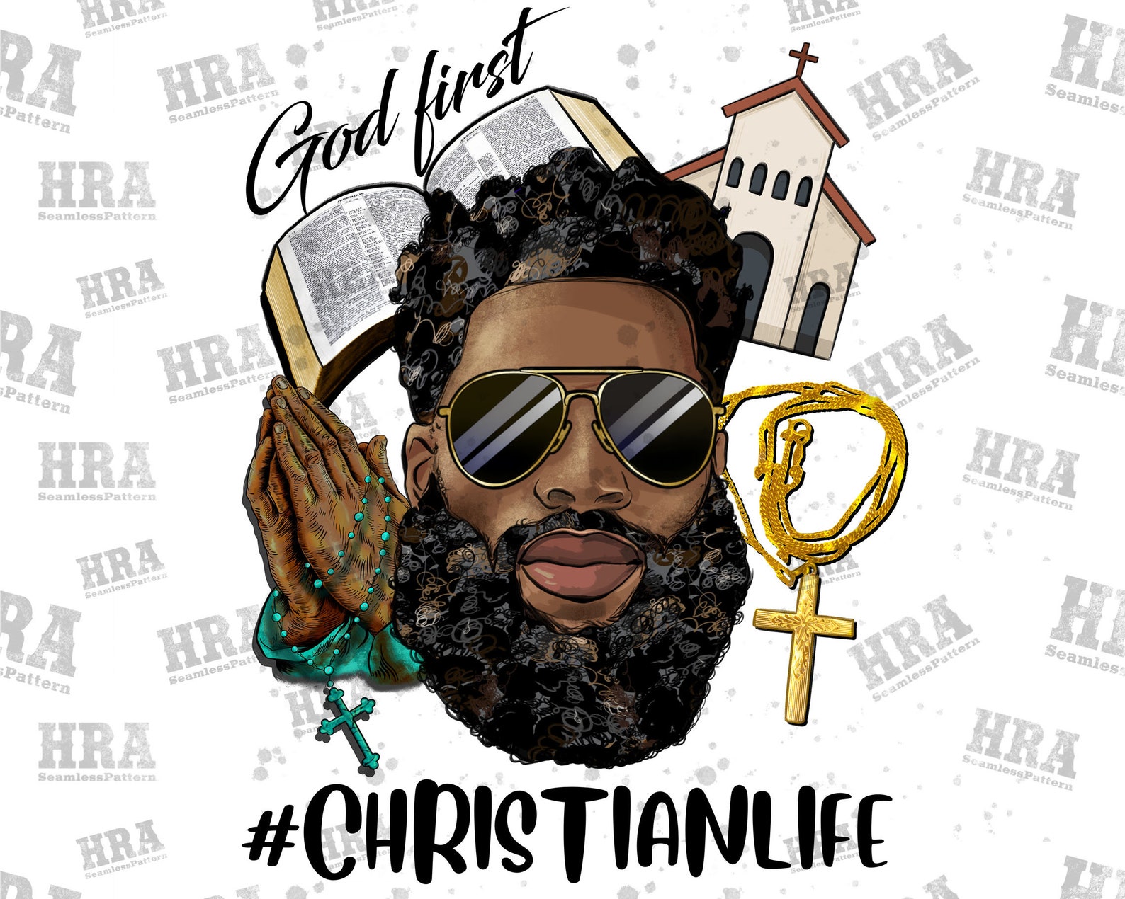 Bearded Black Man Christian Life Png Sublimation Design Etsy(03)