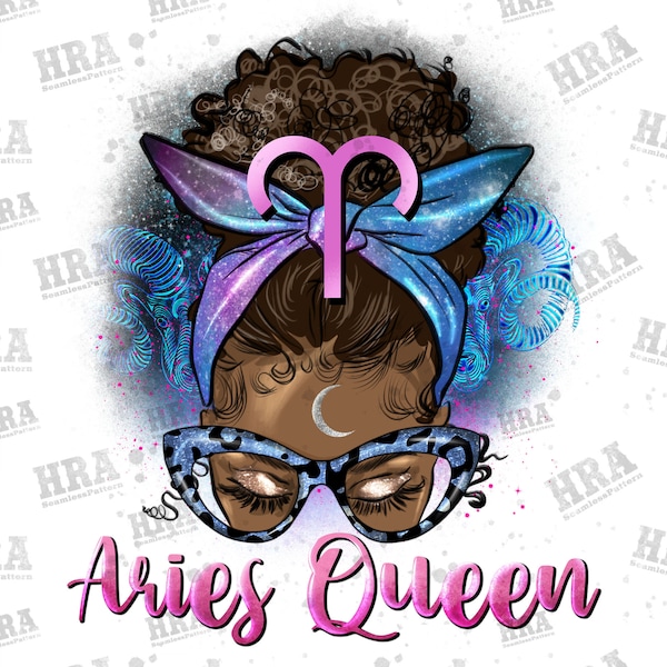 Afro Messy Bun Aries Queen Png Sublimation Design, Black Woman Aries Png, Messy Bun Aries Clipart, Aries Queen Png, Digital Download