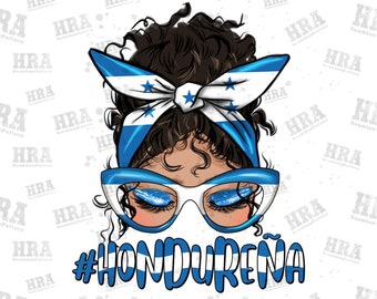 Latina messy bun Hondurena png sublimation design download, Latina woman png, Hondurena png, Mexican png, sublimate designs download