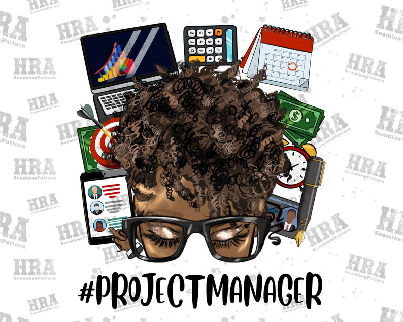 Black Messy Bun Short Hair Project Manager Png Sublimation - Etsy