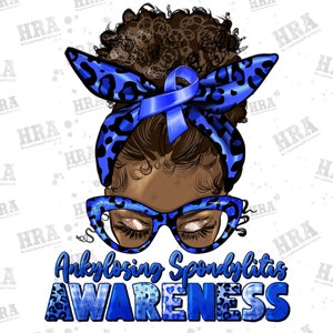 Conscientização sobre Espondilite Anquilosante Afro Messy Bun Png Sublimation Design, Espondilite Anquilosante Png, Consciência Png, Digital Download