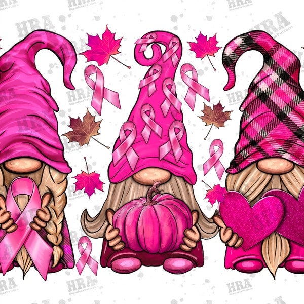 Breast Cancer Gnome Png Sublimation Design, Breast Cancer Png, Cancer Awareness Png, Cancer Gnome Png, Fight Cancer Png ,Digital Download