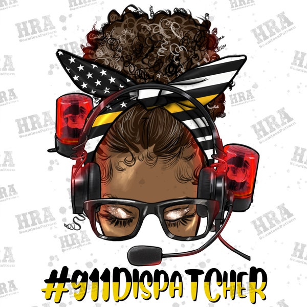 911 dispatcher life afro messy bun png sublimation design download, afro woman png, 911 dispatcher png, sublimate designs download