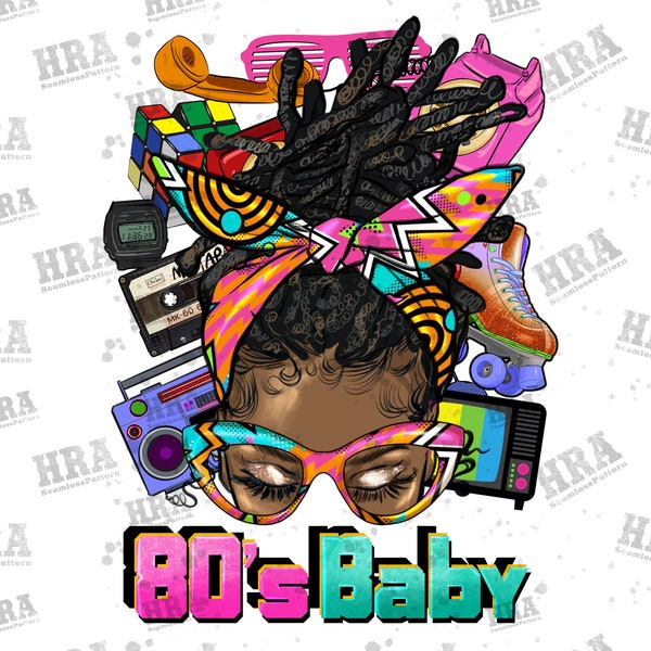 Afro Messy Locs Bun 80's Baby Png Sublimation Design, Afro Messy Bun Png, 80's Baby Png, 80's Baby Messy Bun Png, Afro Png, Digital Download