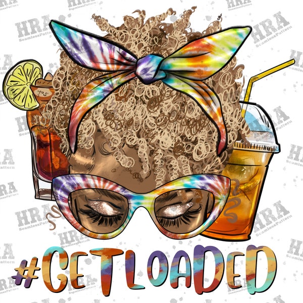 Afro Messy Locs Bun Blonde Short Hair Get Loaded Png Sublimation Design, Blonde Woman Png, Messy Bun Get Loaded Png, Afro Woman Png Download