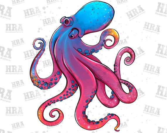 Octopus Png Sublimation Design Sea Creatures Png Hand Drawn - Etsy