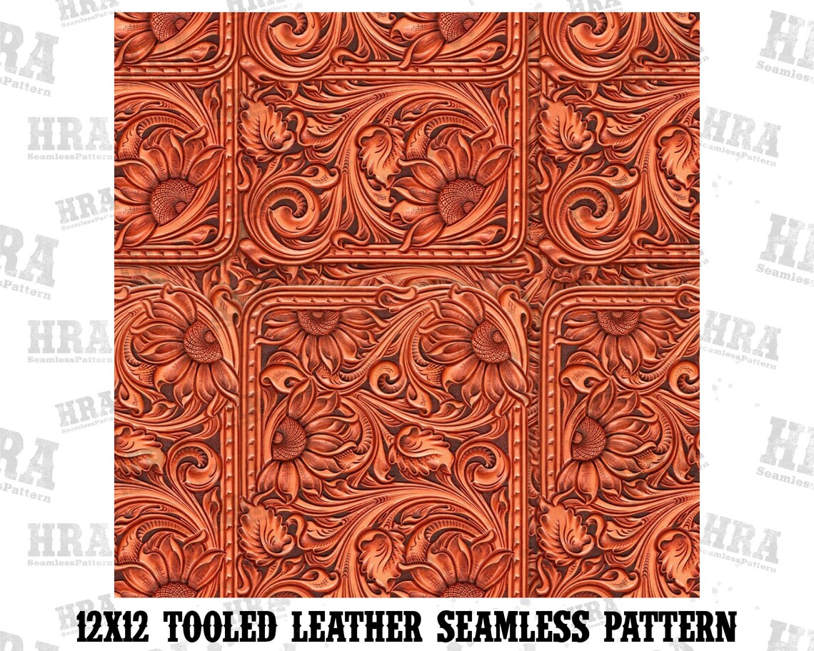 Tooled Leather Seamless Pattern Png Sublimation Design Tooled - Etsy