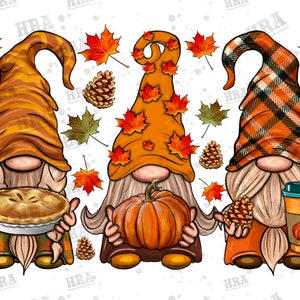 Fall Gnomes Png Sublimation Design, Fall Png, Autumn Png, Pumpkin Png, Thanksgiving Gnome Png,Autumn Leaves Png, Fall Color Png Downloads image 1