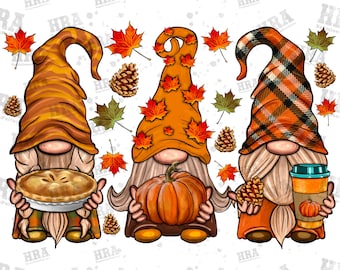 Fall Gnomes Png Sublimation Design, Fall Png, Autumn Png, Pumpkin Png, Thanksgiving Gnome Png,Autumn Leaves Png, Fall Color Png Downloads
