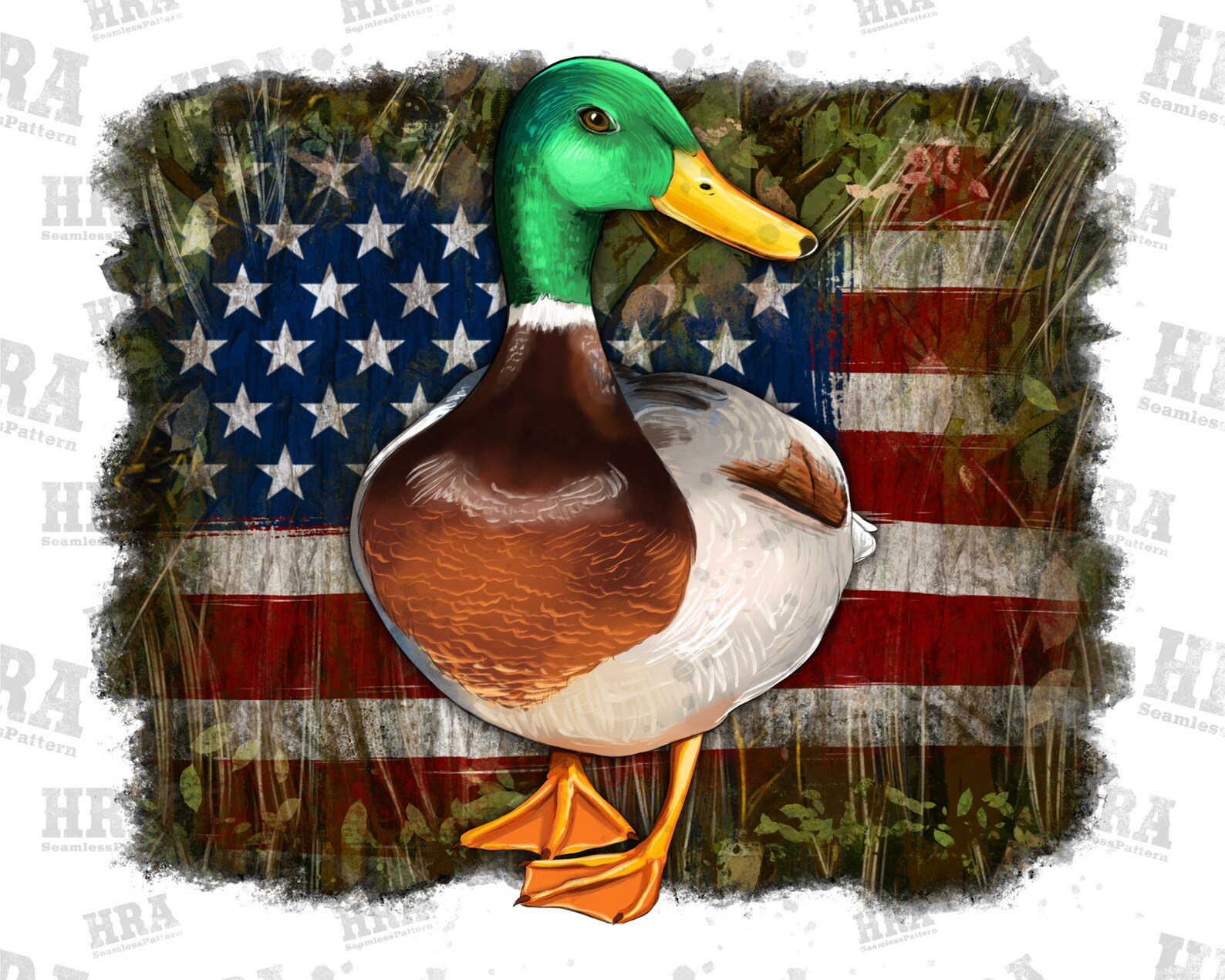 American Flag With Mallard Duck Background Png Sublimation - Etsy