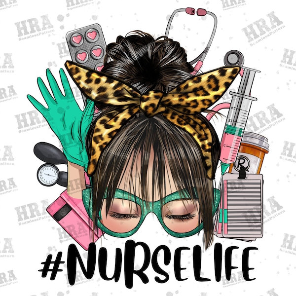 Asian messy bun Nurse life png sublimation design download, Asian woman png, Asian Nurse png, Asian png, sublimate designs download