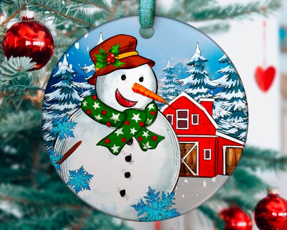 Snowman Ornament Png Sublimation Design Merry Christmas Png - Etsy