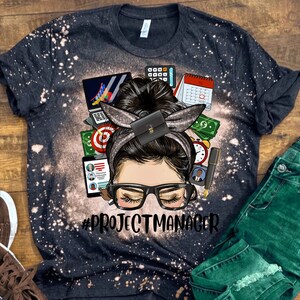 Messy Bun Project Manager Png Sublimation Design, Project Manager Png ...
