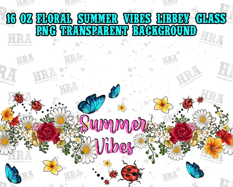 Floral Summer Vibes Libbey Cup Png Sublimation Design Daisy - Etsy