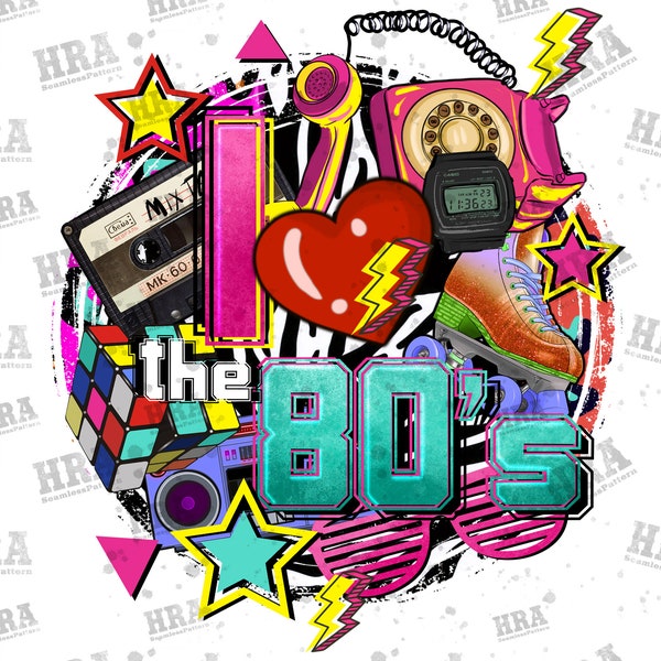 I Love The 80's Png Sublimation Design, Retro Png, Love 80's Png, 80's Party Png, Retro 80's Png, Vintage 1980's Png, Digital Download
