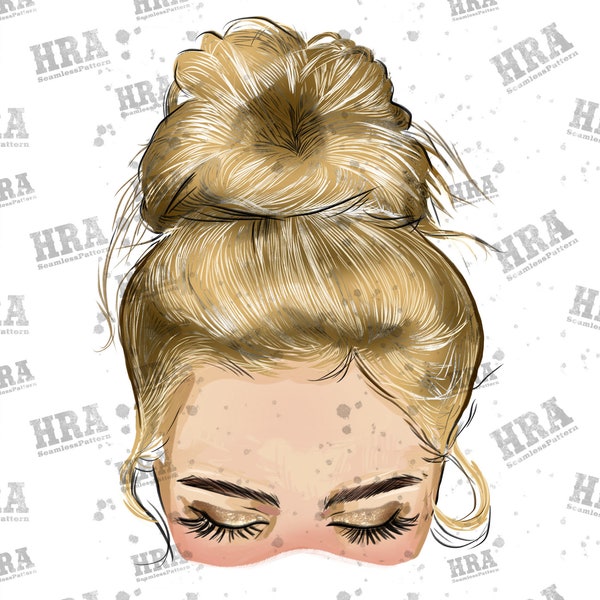 Blonde Messy Bun Without Glasses Png Sublimation Design, Blonde Woman Png,Blonde Messy Bun Png, Blonde Clipart, Blonde Png, Digital Download