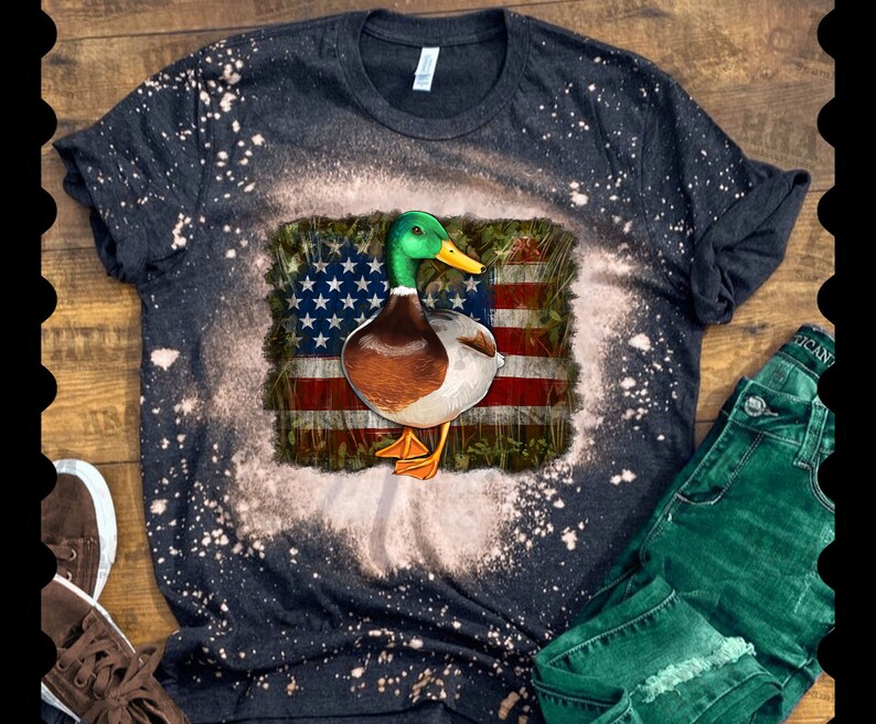 American Flag With Mallard Duck Background Png Sublimation - Etsy