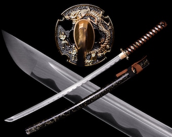 Handmade Katana Full Tang Sharp Samurai Katana sword 1060 Carbon Steel Hand Forged Japanese Katana Dragon Wing 40.5 inches