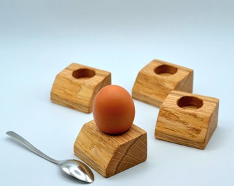 4x oak egg cups (handmade)