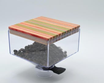Upcycling bean lid for coffee grinder by Eureka made from skateboards (handmade)