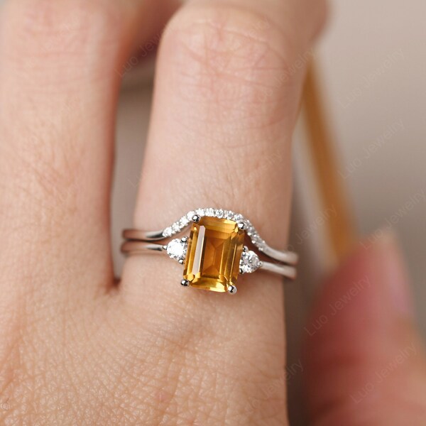Emerald Cut Citrine Etsy