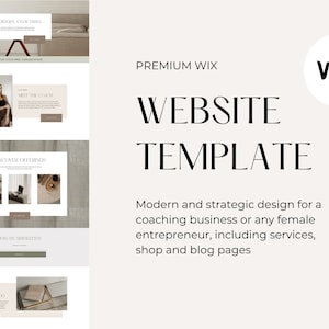 WIX Website Template Design for a Coach, Service Business, Female Entrepreneur | Davina Modern Aesthetic Neutral