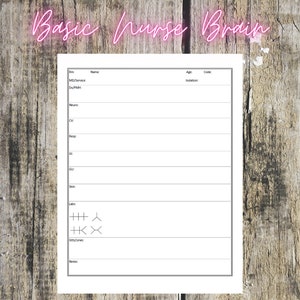 Basic Nurse Brain Report Sheet