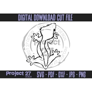 Crested Gecko without Tail Digital Download Cut File - svg png dxf jpg jpeg pdf - for cricut / silhouette cameo