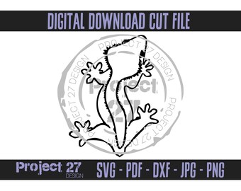 Crested Gecko without Tail Digital Download Cut File - svg png dxf jpg jpeg pdf - for cricut / silhouette cameo