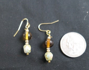 brown crystal earrings