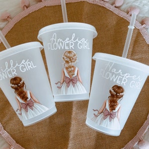 Flower Girl Personalised Cold Cup | flower girl proposal, bridesmaid gift ideas, bride squad, flower girl gifts, childrens wedding gifts