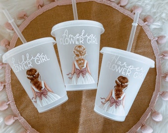 Flower Girl Personalised Cold Cup | flower girl proposal, bridesmaid gift ideas, bride squad, flower girl gifts, childrens wedding gifts