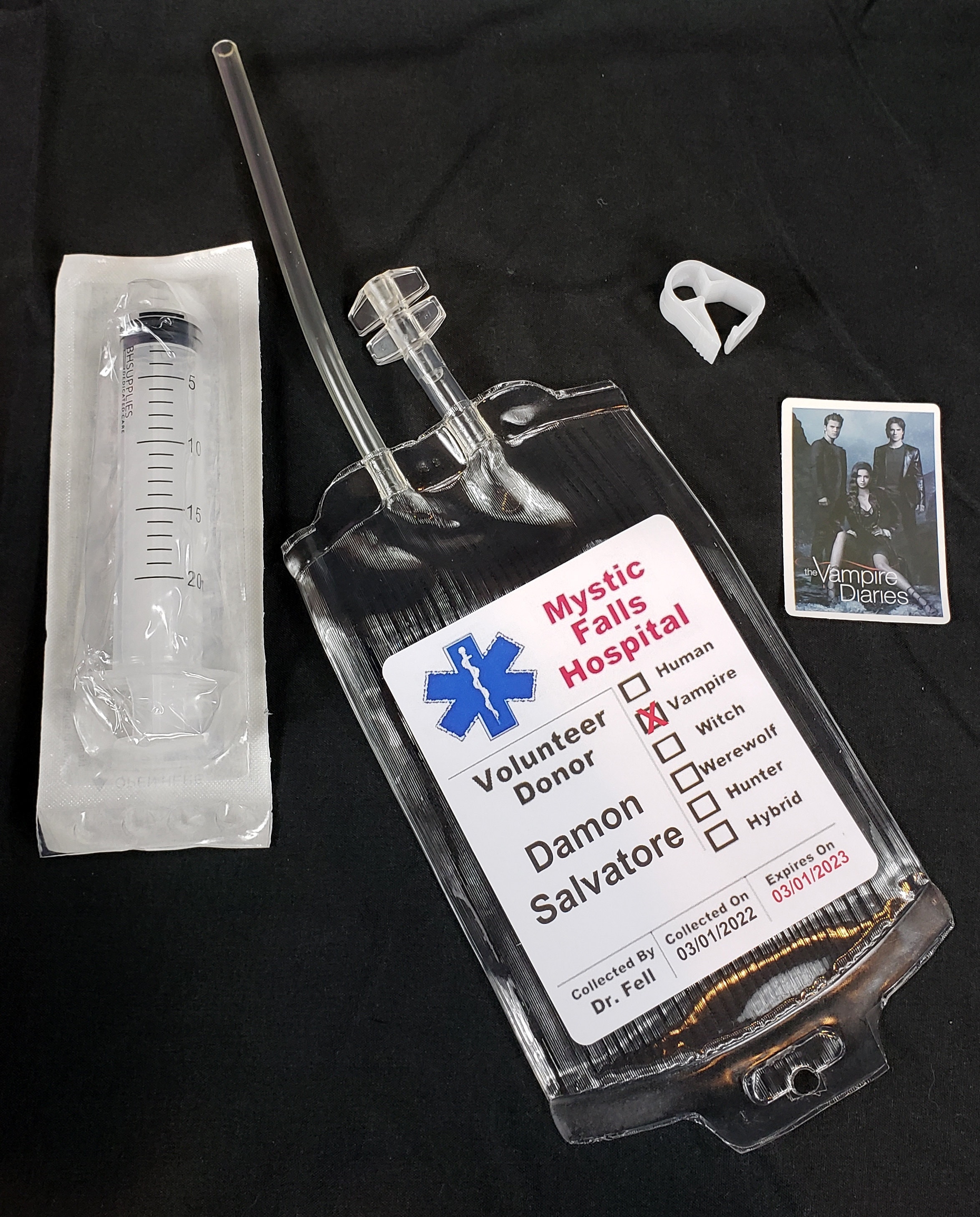 The Vampire Diaries Blood Bag Drinkable Mystic Falls Hospital Etsy UK