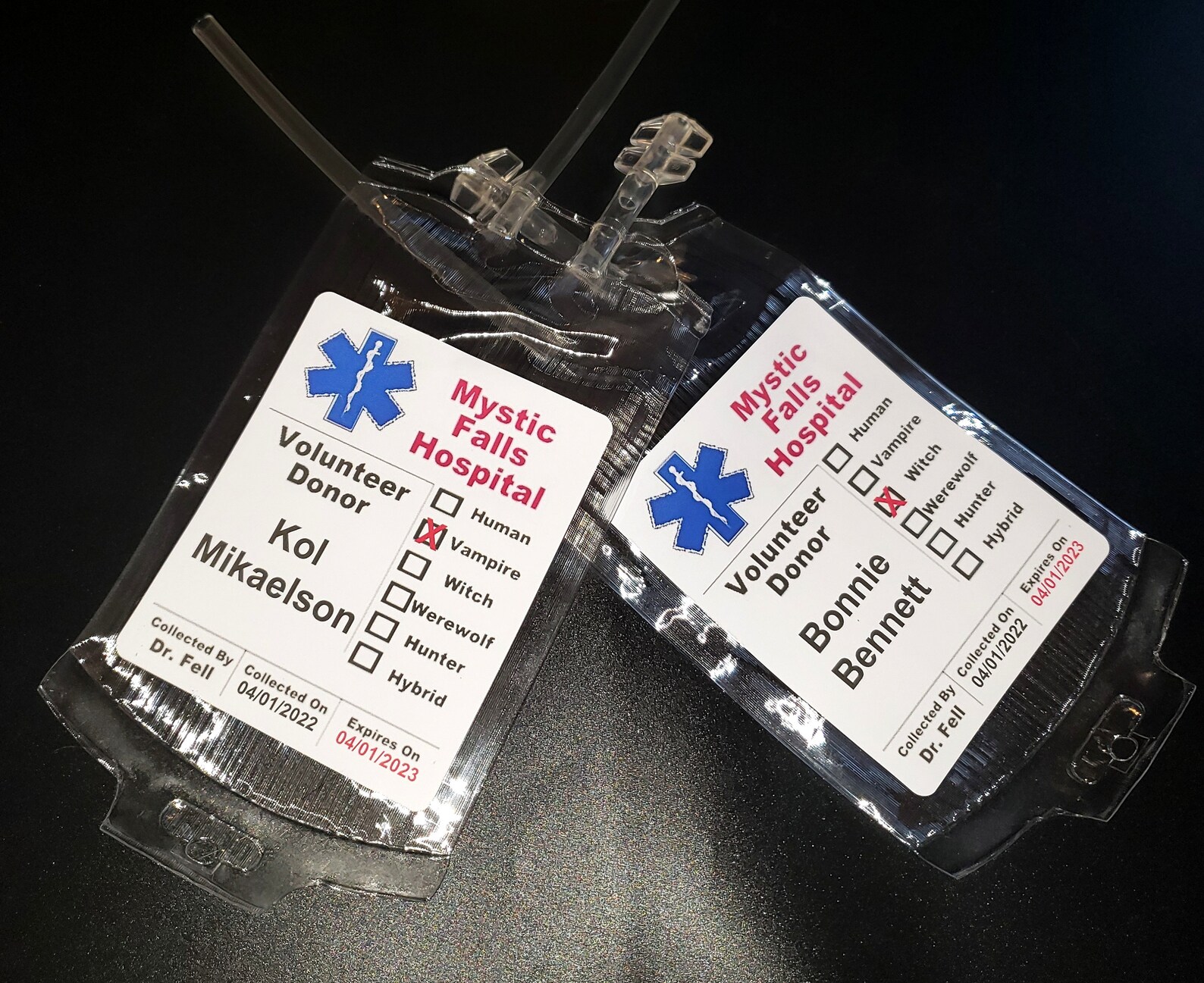 The Vampire Diaries Blood Bag Drinkable Mystic Falls Hospital Etsy UK