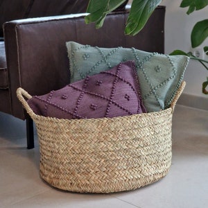floor basket, storage space, storage basket, palm leaf basket, fireplace basket, organizer, newspaper basket, XXL basket, gift idea