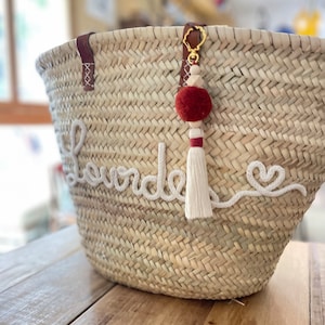 Cesto tipo CAPAZO Grande con asas larga y Cierre Capazo Personalizado Bolso de playa decorado Etsy Espana