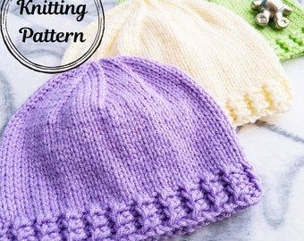 Beginner knitting pattern, SIMPLEST BABY BEANIE 3.0, Easy patterns for babywear, Easy knitting pattern for baby hat, Baby pattern, Baby knit