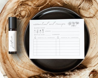 Essential Oil Recipe Cards - Print at Home Labels - Essential Oil Blend Recipe Card - Happy Mail