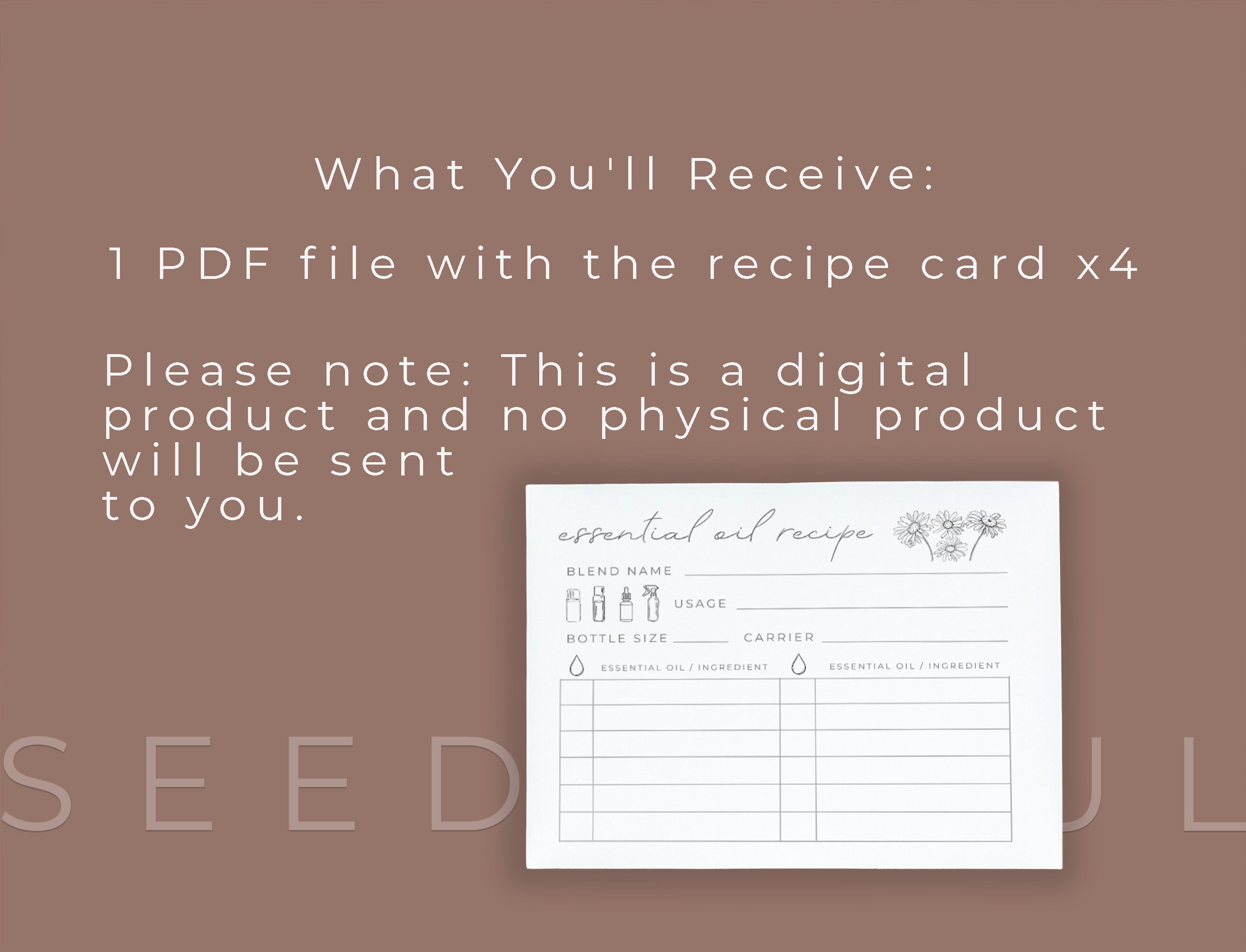 Essential Oil Recipe Cards Print at Home Labels Essential Oil Blend ...