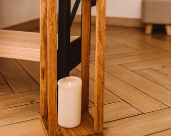 Oak lantern for a candle - big