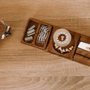 Wooden desk organizer modular, oak image 3